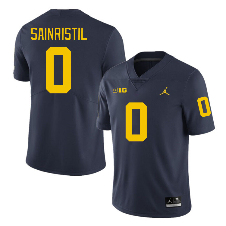 Mike Sainristil Michigan Jersey,Michigan Wolverines #0 Mike Sainristil Jersey Youth-Navy